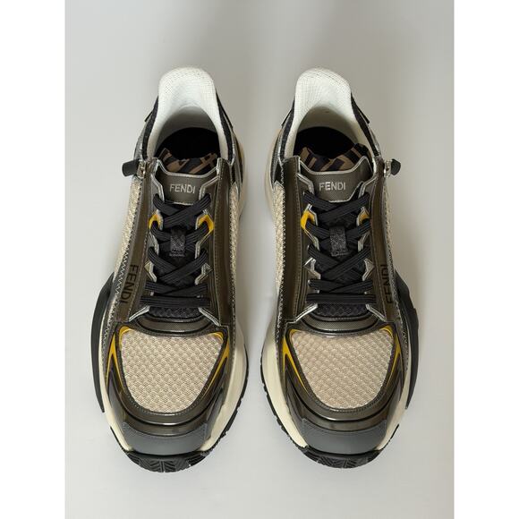 Fendi Flow Sneakers Gray/Yellow/White 11 US (10 Fendi) 7E1689 Italy NIB $1190 main image 14